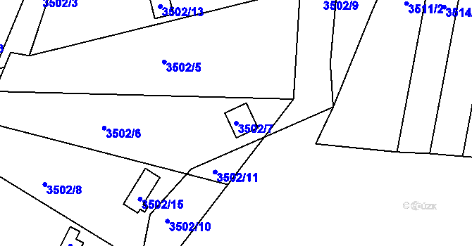 Parcela st. 3502/7 v KÚ Líšeň, Katastrální mapa