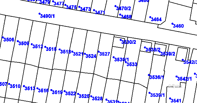 Parcela st. 3527 v KÚ Líšeň, Katastrální mapa