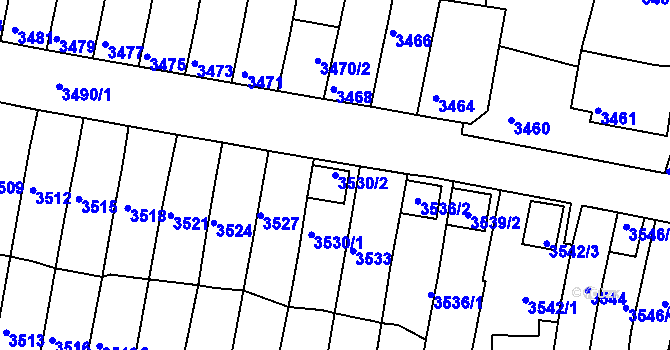 Parcela st. 3530/2 v KÚ Líšeň, Katastrální mapa