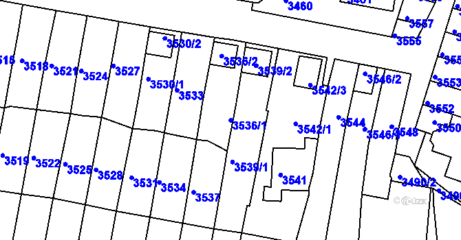 Parcela st. 3536/1 v KÚ Líšeň, Katastrální mapa