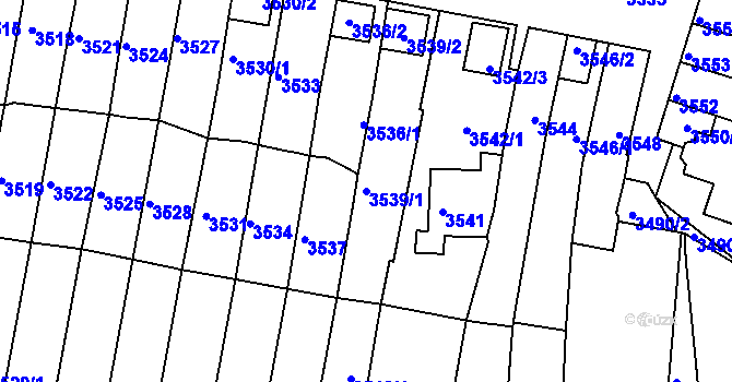 Parcela st. 3539/1 v KÚ Líšeň, Katastrální mapa