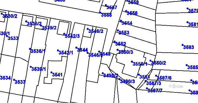 Parcela st. 3548 v KÚ Líšeň, Katastrální mapa