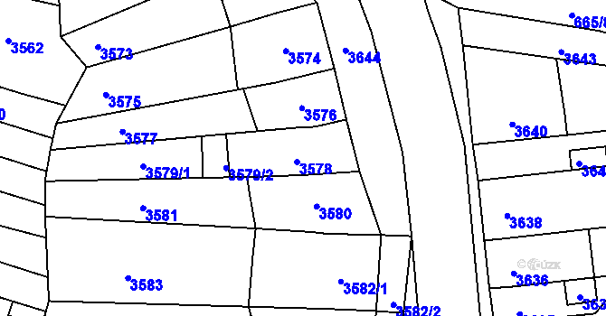 Parcela st. 3578 v KÚ Líšeň, Katastrální mapa