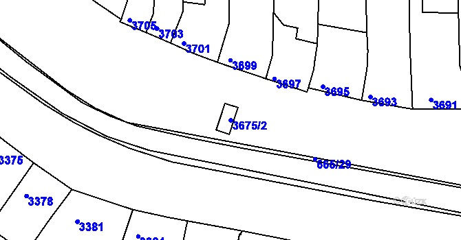 Parcela st. 3675/2 v KÚ Líšeň, Katastrální mapa