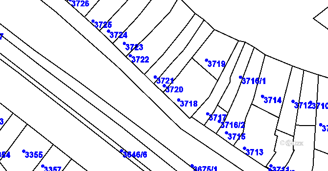 Parcela st. 3720 v KÚ Líšeň, Katastrální mapa