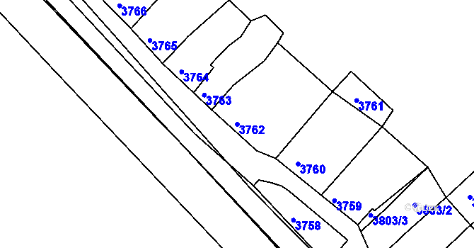 Parcela st. 3762 v KÚ Líšeň, Katastrální mapa