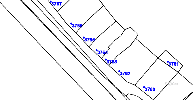 Parcela st. 3764 v KÚ Líšeň, Katastrální mapa