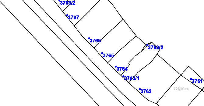 Parcela st. 3765 v KÚ Líšeň, Katastrální mapa
