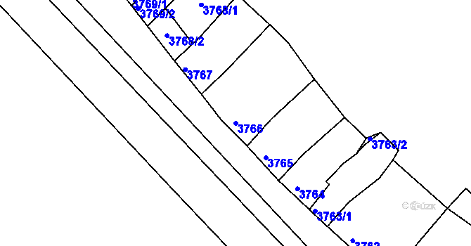 Parcela st. 3766 v KÚ Líšeň, Katastrální mapa