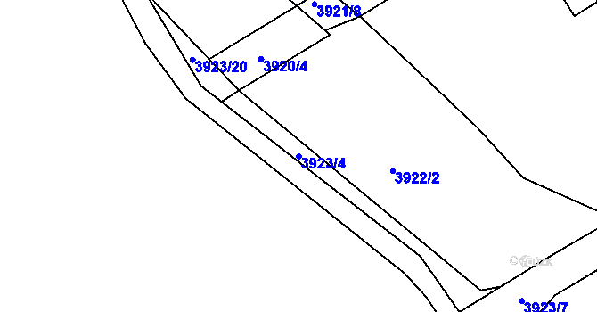 Parcela st. 3923/4 v KÚ Líšeň, Katastrální mapa