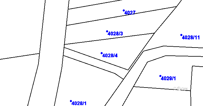Parcela st. 4028/4 v KÚ Líšeň, Katastrální mapa