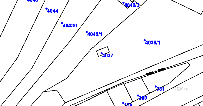 Parcela st. 4037 v KÚ Líšeň, Katastrální mapa