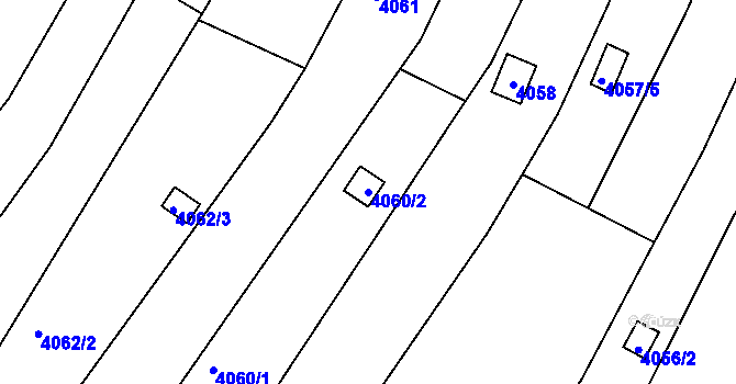 Parcela st. 4060/2 v KÚ Líšeň, Katastrální mapa