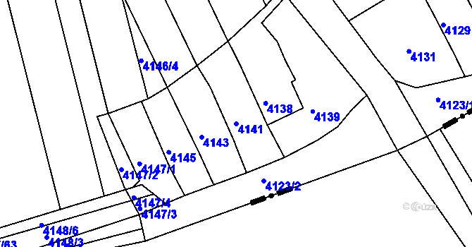 Parcela st. 4141 v KÚ Líšeň, Katastrální mapa