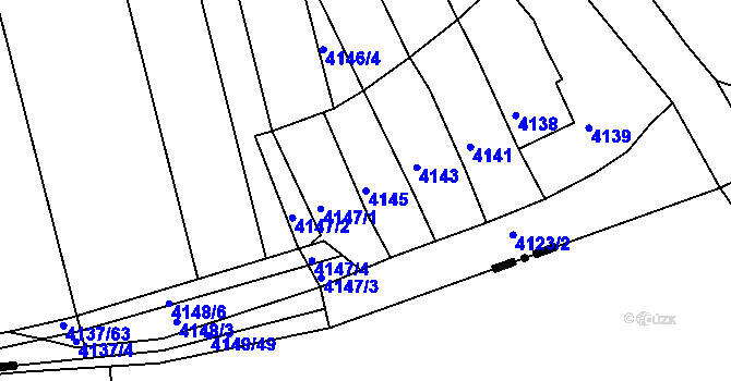 Parcela st. 4145 v KÚ Líšeň, Katastrální mapa