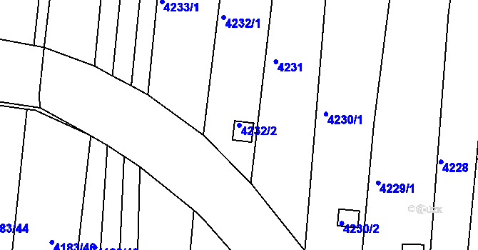 Parcela st. 4232/2 v KÚ Líšeň, Katastrální mapa