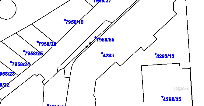 Parcela st. 4293 v KÚ Líšeň, Katastrální mapa