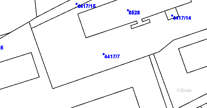 Parcela st. 4417/7 v KÚ Líšeň, Katastrální mapa