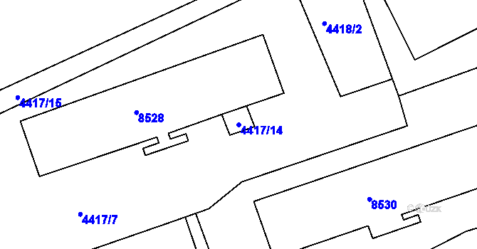 Parcela st. 4417/14 v KÚ Líšeň, Katastrální mapa