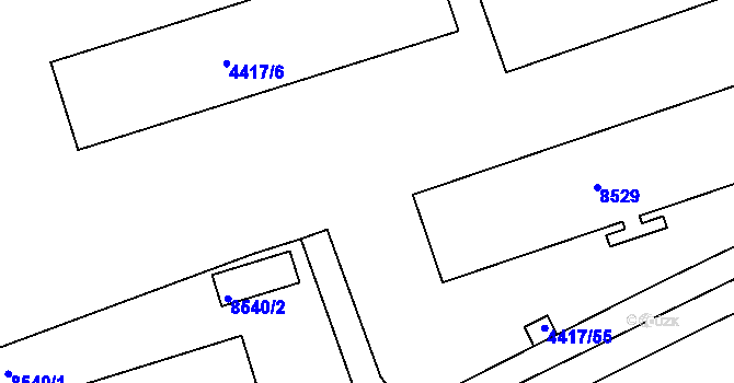Parcela st. 4417/17 v KÚ Líšeň, Katastrální mapa