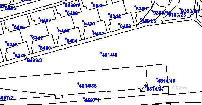 Parcela st. 4814/4 v KÚ Líšeň, Katastrální mapa
