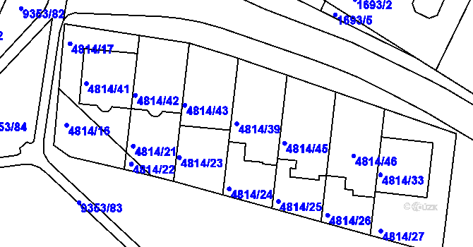 Parcela st. 4814/39 v KÚ Líšeň, Katastrální mapa