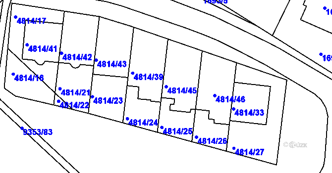 Parcela st. 4814/45 v KÚ Líšeň, Katastrální mapa
