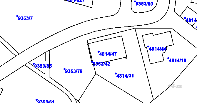 Parcela st. 4814/47 v KÚ Líšeň, Katastrální mapa