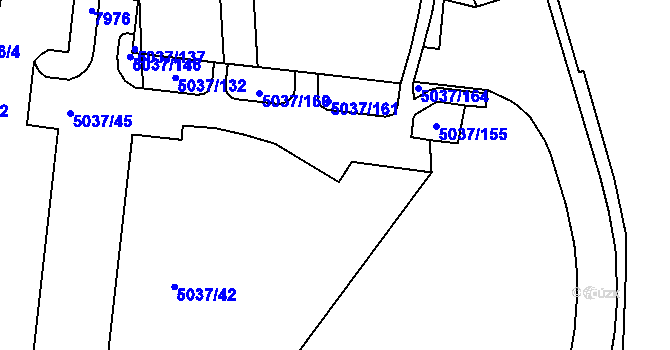 Parcela st. 5037/44 v KÚ Líšeň, Katastrální mapa