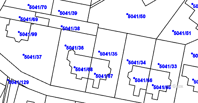 Parcela st. 5041/35 v KÚ Líšeň, Katastrální mapa