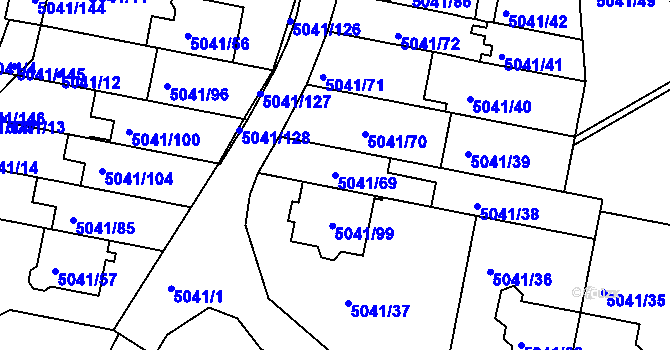 Parcela st. 5041/69 v KÚ Líšeň, Katastrální mapa