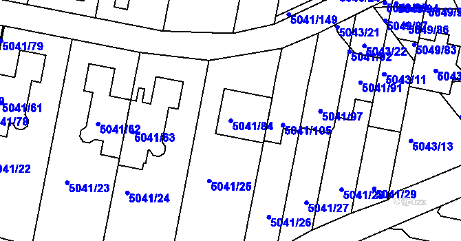 Parcela st. 5041/84 v KÚ Líšeň, Katastrální mapa