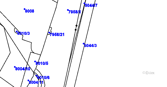 Parcela st. 5044/3 v KÚ Líšeň, Katastrální mapa