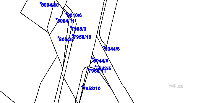Parcela st. 5044/4 v KÚ Líšeň, Katastrální mapa