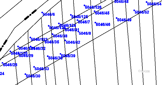 Parcela st. 5046/44 v KÚ Líšeň, Katastrální mapa