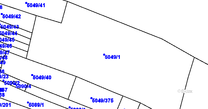 Parcela st. 5049/1 v KÚ Líšeň, Katastrální mapa
