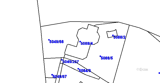 Parcela st. 5088/4 v KÚ Líšeň, Katastrální mapa