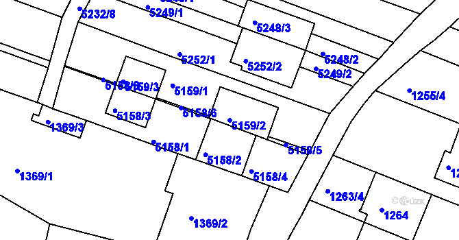 Parcela st. 5159/2 v KÚ Líšeň, Katastrální mapa