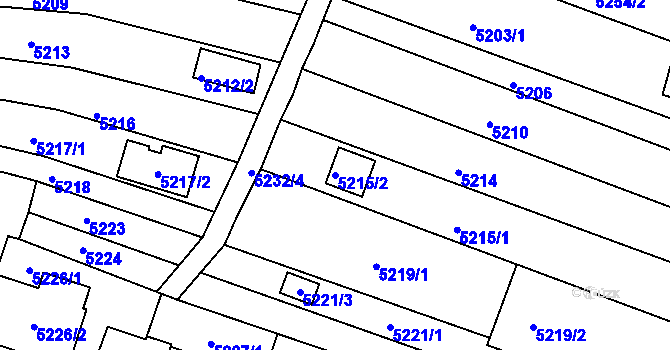 Parcela st. 5215/2 v KÚ Líšeň, Katastrální mapa