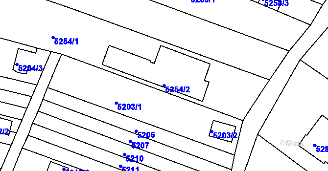 Parcela st. 5254/2 v KÚ Líšeň, Katastrální mapa