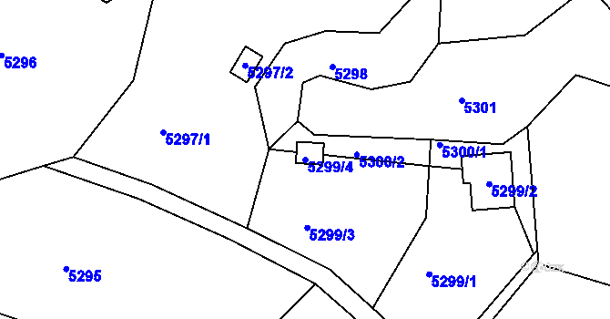 Parcela st. 5299/4 v KÚ Líšeň, Katastrální mapa