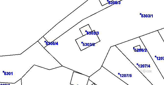 Parcela st. 5303/2 v KÚ Líšeň, Katastrální mapa