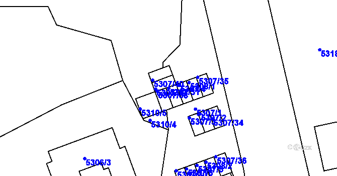 Parcela st. 5307/31 v KÚ Líšeň, Katastrální mapa