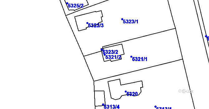 Parcela st. 5321/2 v KÚ Líšeň, Katastrální mapa