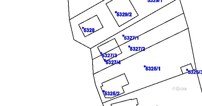Parcela st. 5327/3 v KÚ Líšeň, Katastrální mapa