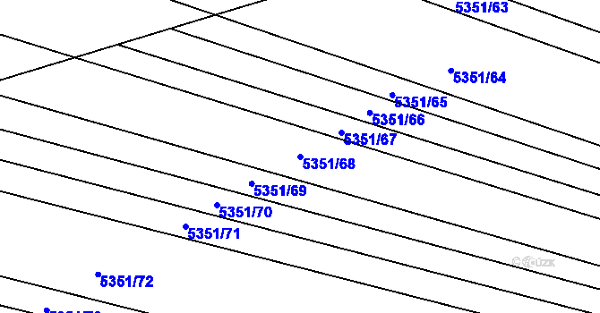 Parcela st. 5351/68 v KÚ Líšeň, Katastrální mapa