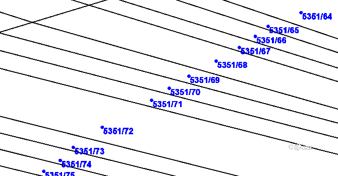Parcela st. 5351/70 v KÚ Líšeň, Katastrální mapa