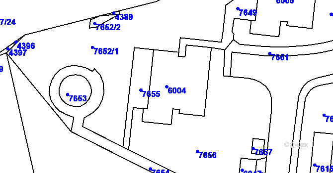 Parcela st. 6004 v KÚ Líšeň, Katastrální mapa