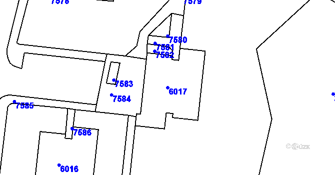 Parcela st. 6017 v KÚ Líšeň, Katastrální mapa