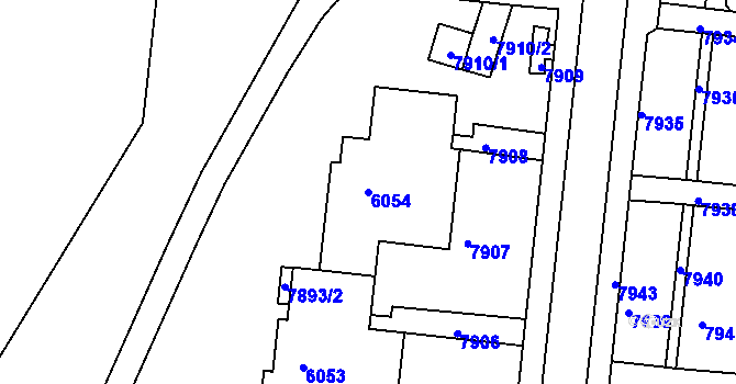 Parcela st. 6054 v KÚ Líšeň, Katastrální mapa